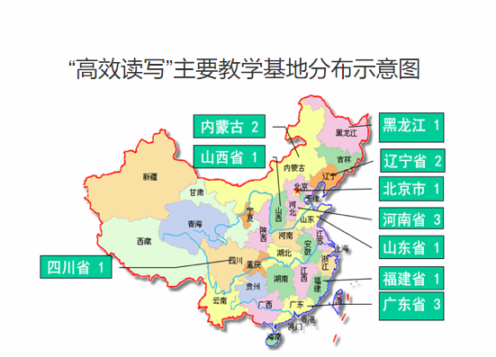 “高效讀寫”主要教學基地分布示意圖